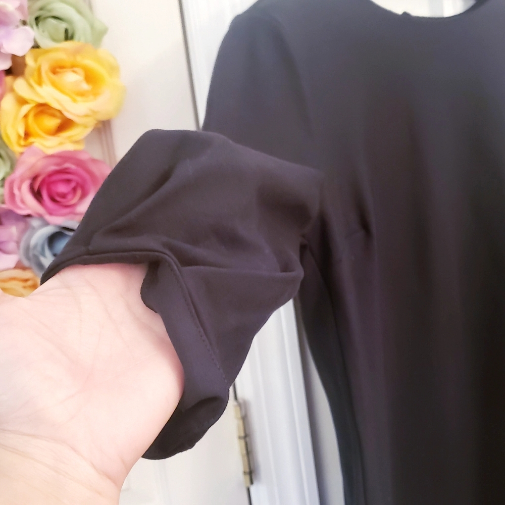 BANANA REPUBLIC New black long sleeve Fall dress - Picture 4 of 8